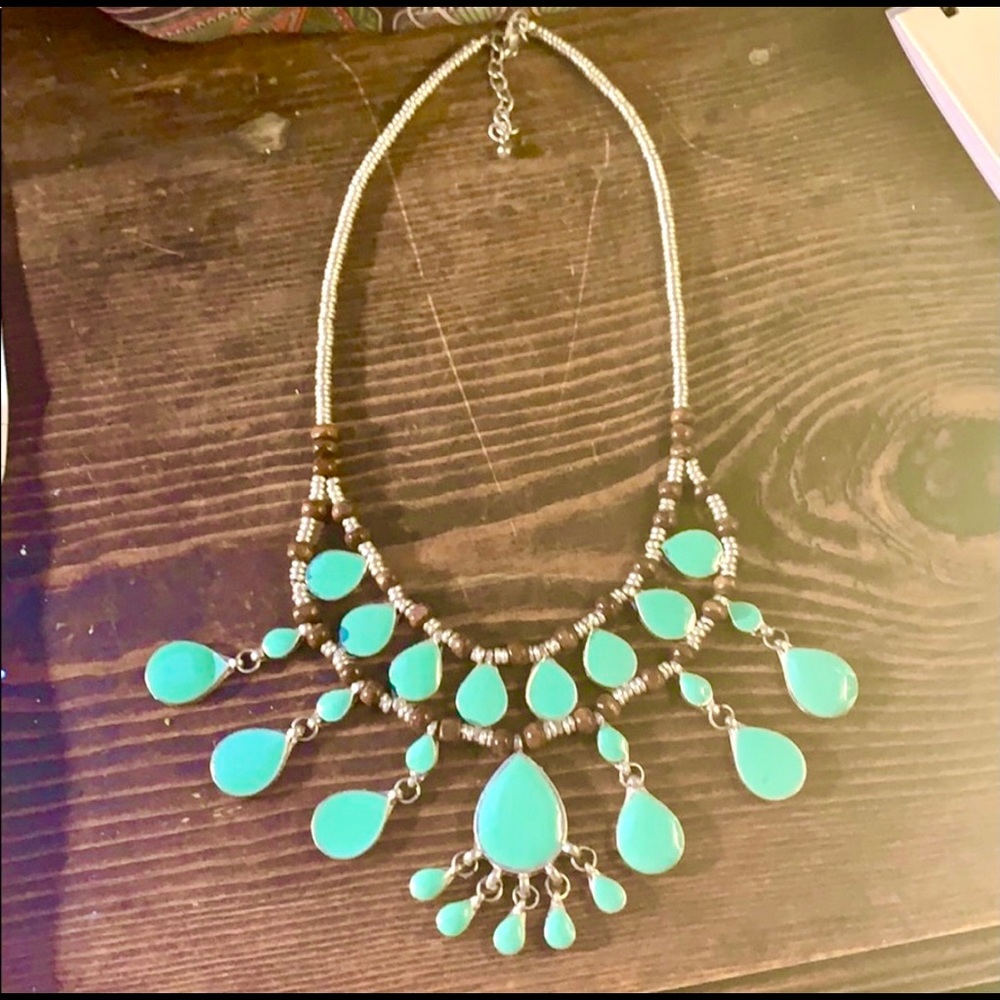 Planet Blue Amazonite Statement Necklace Nwot - image 1